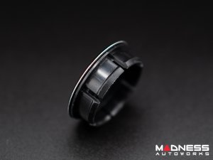 FIAT 500 Center Caps - Black w/ Silver Scorpion